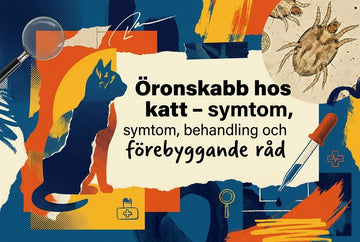 Professional header image for educational tutorial: Öronskabb hos katt – symtom, behandling och förebyggande råd