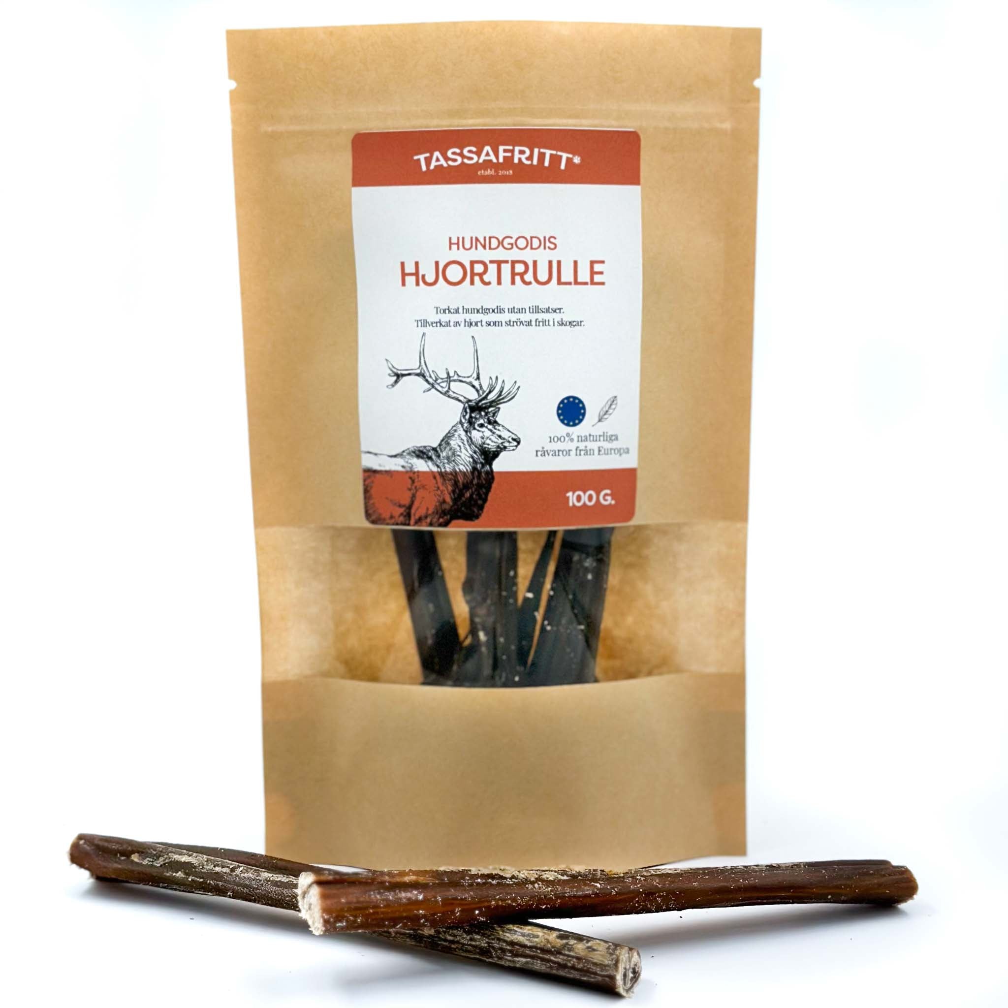 Naturligt Hundgodis Hjort Tuggrulle 15 cm