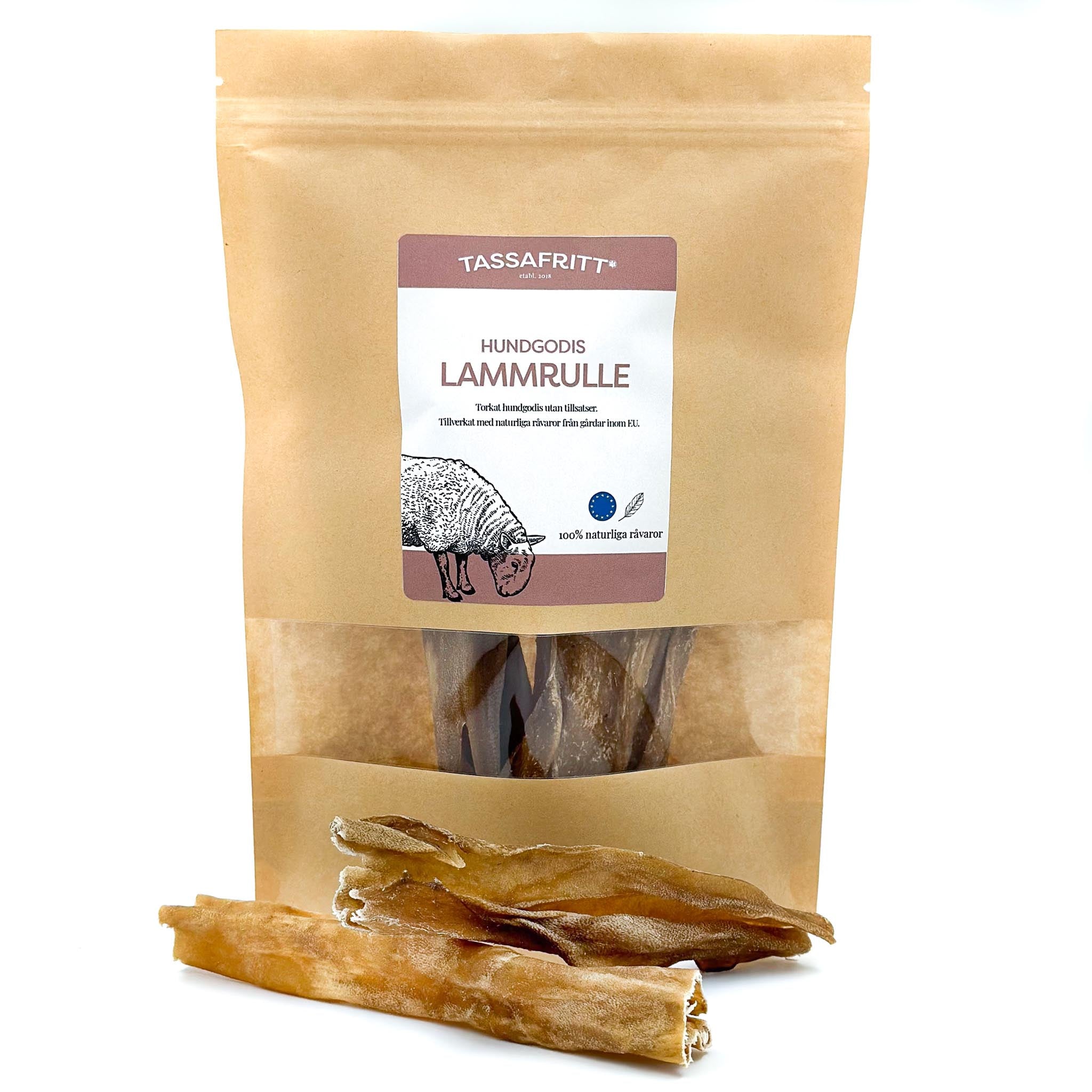 Naturligt Hundgodis Lamm Tuggrulle 15 cm