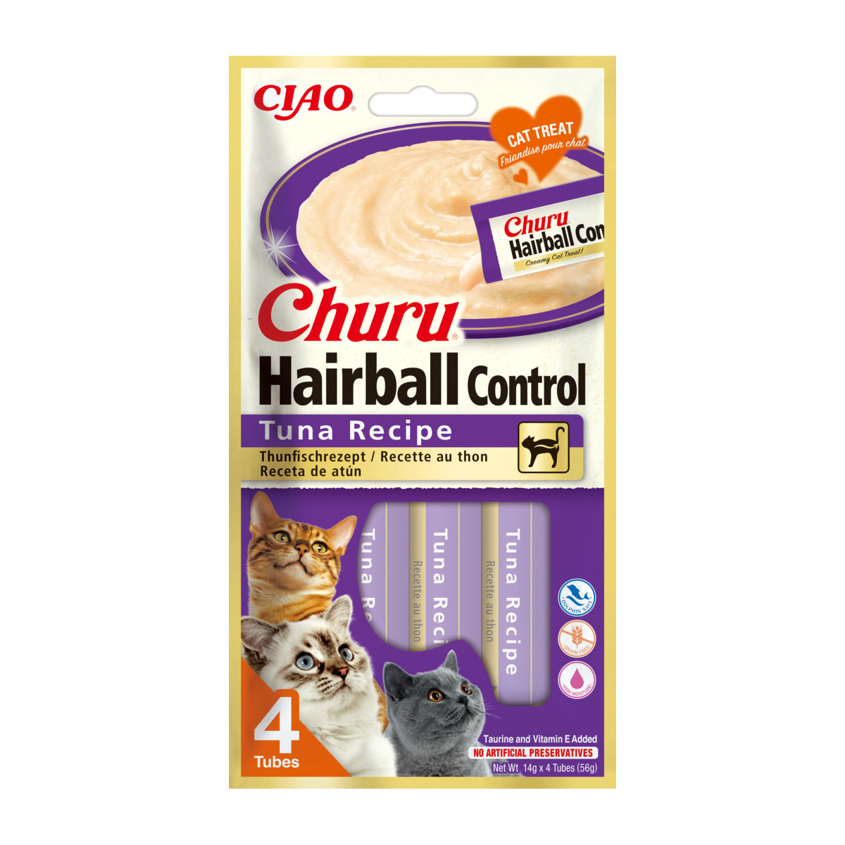 Churu Cat Hairball Control Tuna 4x14g