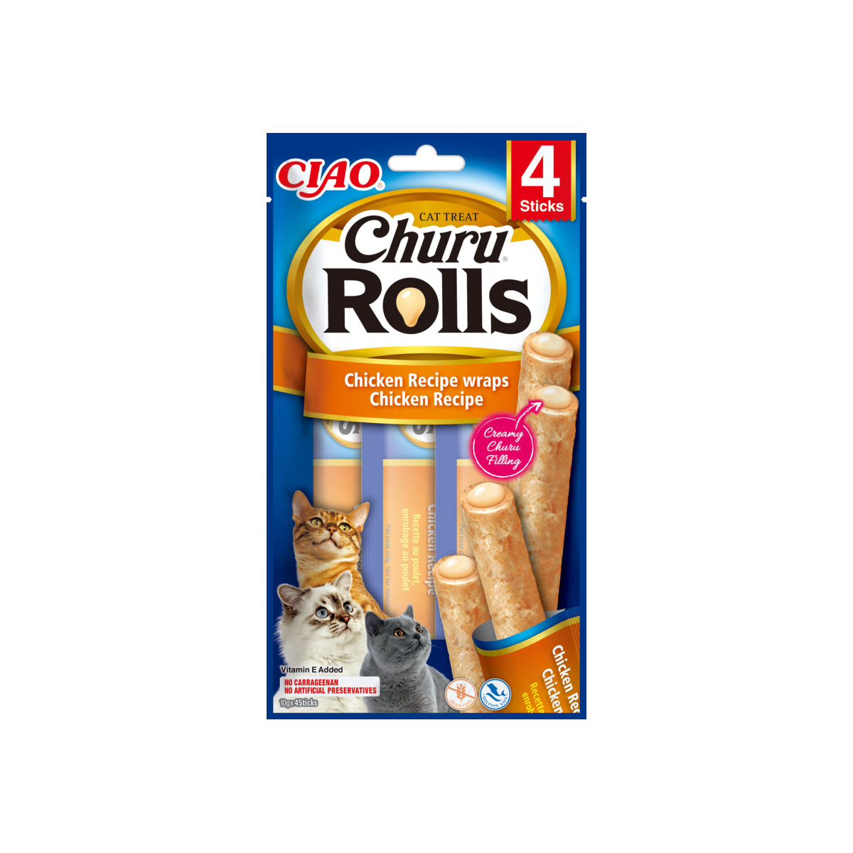Cat Rolls Chicken wraps 4x10g