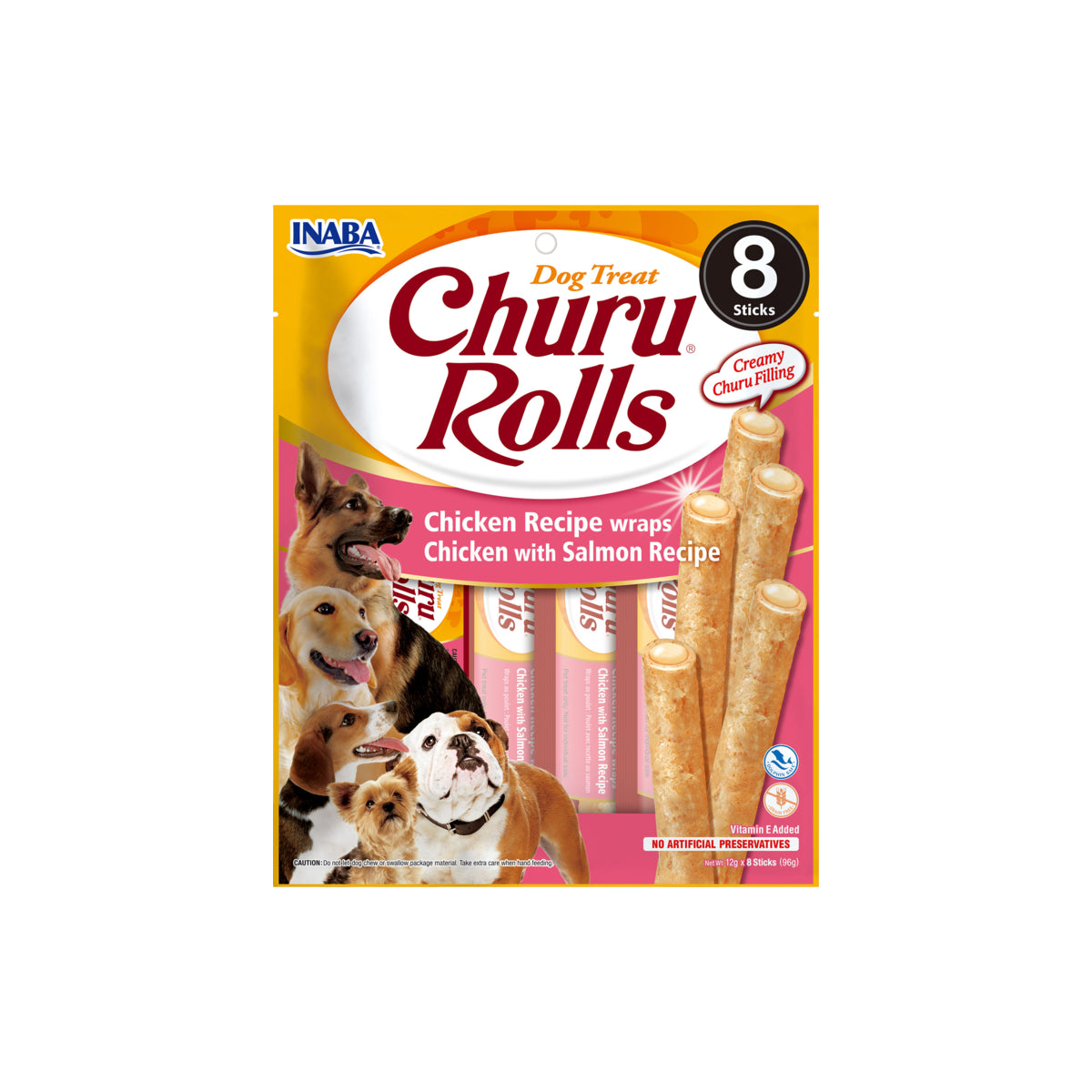 Churu Dog Rolls Chicken wraps/Salmon 8x12g