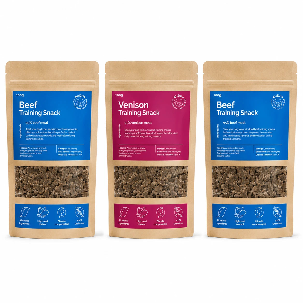 Buddy träningsgodis 3 Pack
